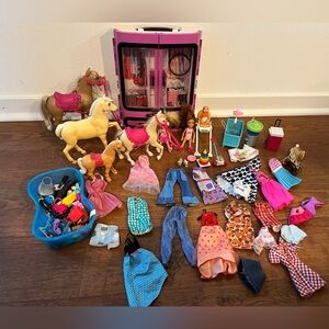 Barbie closet horses baby dolls and accessories